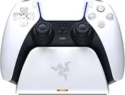 Razer Quick Charging Stand for PlayStation 5: Quick Charge - Curved Cradle Design - Matches PS5 DualSense Wireless Controller - One-Handed Navigation - USB Powered - White (Controller Sold Separately)
