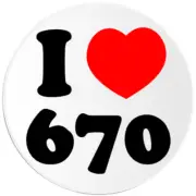 I Love 670 - Circle Sticker Decal 3 Inch - Area Code Saipan Northern Mariana