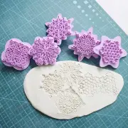 5pcs/set Mandala Lace Embossing Plastic Stamp Clay Sculpture Dotting Tools AU