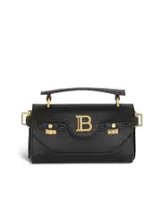 Balmain Smooth Grain Shoulder Bag With Goldtone Accents