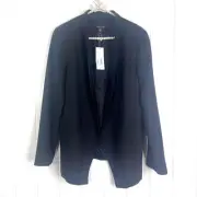 Eileen Fisher NWT Black Open Front Shawl Collar Classic and Timeless Blazer SZ M