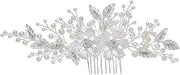 EPIGEIST Silver Flower Hair Comb with Rhinestones Elegant Wedding Accessories for Brides for Special Occasions Delicate Floral Design for Bridal Hair Decoration