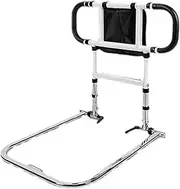 Bed Assist Rail Foldable Bed Rail with Light and Storage Pocket Bed Railing Height Adjustable Medical Portable Bed Assist Bar