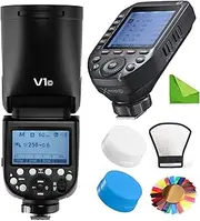 [GODOX] V1 V1-C V1C Flash w/XProII-C Trigger for Canon Camera TTL Flash Speedlight 1/8000 HSS, 480 Full Power Flashes, 1.5s Recycle Time, 76Ws 2600mAh Battery Speedlite for Canon Cameras