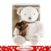 Organic Teddy Bear Fluffy Soft Toy - Gift Boxed - White