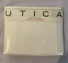Vintage UTICA Fitted Sheet Full Size No Iron Percale White Cotton Blend NEW