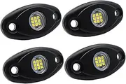 CHILDWEET 4pcs Undercarriage Lights Glow Strips Flashing Dimmable Flood Auto Warm Road Car Light Color Underbody Lighting Powered down for LED Outdoor Light Exterior Black Aluminum Alloy