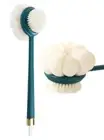 Dual-sided Shower Body Brush with Loofah Sponge & Bristles Back Scrubber