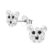 Kids Silver Bear Ear Stud