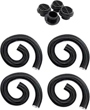 YCBFGAZATK Air Diesel Heater 4X 42mm Diameter 300cm Length Duct Pipe Tube Hose Black + 4X Mini Outlet 8X Clamps Fit for Car Truck Van Camper