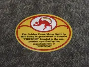 Golden Fleece 'Firezone Devil' oval shape vinyl sticker for petrol bowser