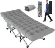 Camping Cot, Folding Camping Cots for Adults with Mattress, Portable Camping Bed
