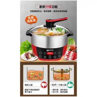 【SONGEN 松井】まつい智慧升降湯料分離多功能料理鍋/電火鍋 SG-865F (附升降蒸盤) (5.8折)