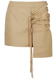 Cannari Concept Lace-up Mini Skirt - Beige - 38 (UK10 / S) 38 (UK10 / S)