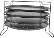 Cabilock 1Set Non Stick Pizza Pan with Baking Rack Trays for Oven for Homemade Pizza Cheesecake and Quiche and Easy Release