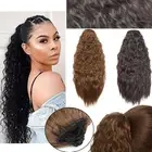 Thick Clip In Ponytail as human Hair Extensions Drawstring Pony Tail Curly Wavy