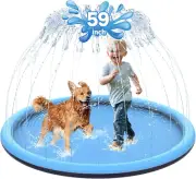 59" Non-Slip Splash Pad for Kids and Dog, Thicken Sprinkler Pool Summer Outdoor
