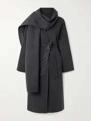 [Gucci] Gucci - Belted Wool And Silk-blend Coat - Dark gray - IT38 IT 38 Gray