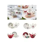 Tea Pot with Tea Cup and Saucer Ceramic Coffee Cup Set for Table Supplies