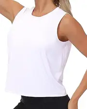 [THE GYM PEOPLE] Ice Silk Workout Tops for Women Quick Dry Muscle Gym Running Shirts Sleeveless
