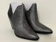 Naturalizer Rosetta Pewter leather cutout ankle pointed toe booties womens 8.5
