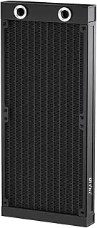 DIYhz Water Cooling Computer Radiator, 12 Pipe Aluminum Heat Exchanger Liquid Cooling Radiator G1/4 Thread Heat Row Sink 240mm for CPU PC Laser Water Cool System DC12V Black