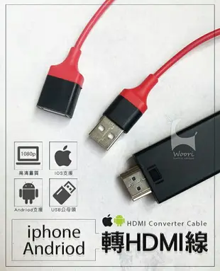 【安卓/蘋果通用版】1080P高畫質 手機轉hdmi線 手機to電視轉接線 同屏器 即插即用 安卓蘋果可用 視頻轉換線 免設定 免安裝 小螢幕變大螢幕