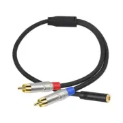 3.5mm to 2RCA Sound Cable 3.5mm Adapter Cable for Home Theater Amplifiers