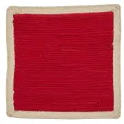 2 Dune Red Square Woven Cotton Country Cottage Placemats 15x15