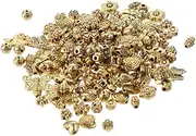 YYlingx 100g Silver Spacer Beads Mixed Tibetan Spacer Beads Antique Beads Loose Spacer Beads for DIY Craft(Gold)