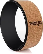 Fizyo Yoga Wheel Diameter 33 cm, Back Stretcher Roller, Slip Roller for Yoga, Pilates, Asan and Balance, Support Position Bending for Back, Dharma Yoga, Increases Flexibility (Natural Cork)