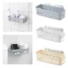 Drill Free Bath Shower Caddy Shampoo Holder Wall Mount Storage Shelf Basket