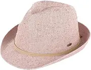 [Funky Junque] UPF50+ Adjustable Multicolor Woven Pattern Short Brim Fedora Hat