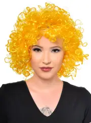 Large Curly Yellow Afro Adults Costume Wig
