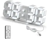 Deeyaple Led Digital Alarm Wall Clock 3D Table Clock Small No Noise Snooze Brigh