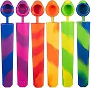 Leanockesa 6pcs Silicone Popsicle Molds Silicone Ice Pop Molds Popsicle Molds with Lids Chocolate molds for Kids Reusable Popsicle Tubes Multi Color