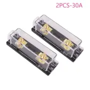 2PC 30A Gold ANL Fuse Holder 2/0 or 1/0 0 Gauge AWG W/30 Amp Fuse Block Fuse Box