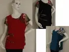 Ladies TOP Blouse SS PLUS size 14 16 18 20 Mature Smart Dressy RED TEAL BLACK