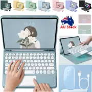 For iPad Pro 11" 13" 2024 Touchpad Keyboard Bluetooth Mouse With PU Case Cover