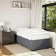 Bedroom Furniture Bed Frame Without Mattress Dark Grey90x190 cm Velvet