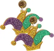 [MERRYHAPY] 1 Pair Carnival Earrings Stud Earrings for Girls Trendy Decor Mini Decor Acrylic Clown Earrings Mardi Gras Accessories Acrylic Clown Hat Charms Earrings Earrings Studs Charm