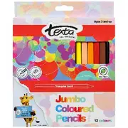 Texta Jumbo Coloured Pencils 12 Pack
