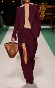 [Victoria Beckham] Low-Rise Wool Suiting Wide-Leg Pants