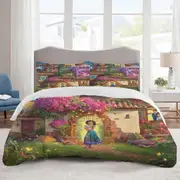v992 Bed Sheets Bedding Encanto Bedding Sets Cartoon Duvet Cover Lightweight 3 Piece Bet Sets for Kids Boys Girls (1 Duvet Cover and 2 Pillowcases)