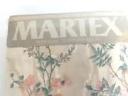 Martex Full Fitted Bed Sheet No Iron Percale Beige w/ Floral Design W54''xL74''