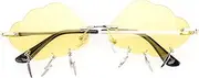 [LALADEFIEE] 1 Pair Clouds Shaped Rimless Sunglasses for Parties Driving Outdoor Activities Unique Frameless Design Durable Material Irregular Shades Glasses for Fashionable Look
