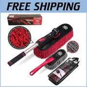 Multi-Vehicle Detailing Brush Kit: Extendable Car Duster & Cleaning Accessories