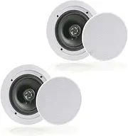 Pyle Surround Wall/Ceiling Home Speaker, Set of 2, White (PDICBT652RD)