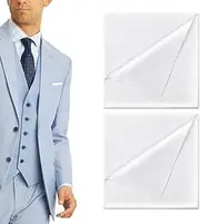 [OUDQFCJ] Pocket Square Holder Pre-Folded, Fabric Handkerchiefs Men's Pochette Pocket Square, Size 22 x 22 cm (2 Pieces)