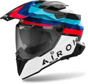 Airoh Commander 2 Doom Motocross Helmet, white-red-blue, Size XL for Men White Red Blue